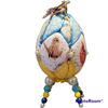 Decorative Egg Ornament.  Easter Egg.  Fabric Egg Kimekomi Style. Birds
