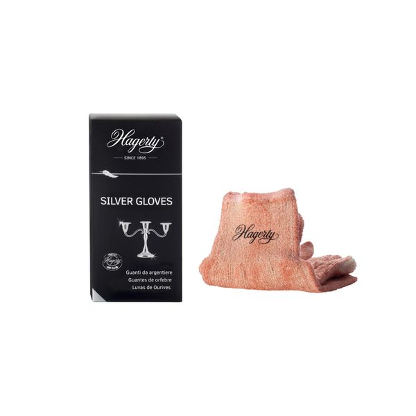 Hagerty Silver Gloves silver cleaning gloves with tarnish protection 1 pair I Impregnated cotton polishing gloves I Practical silver gloves for cleaning silver and silver-plated metal