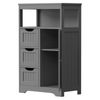 Gray Bathroom Cabinet Storage Organizer w/3 Drawers Shelf Stuff Display Rack