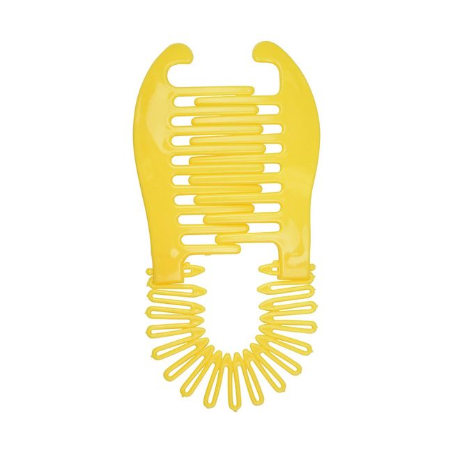 Flexible Interlocking Banana Clip Clincher Interlocking Two Sides Hair Comb - Yellow