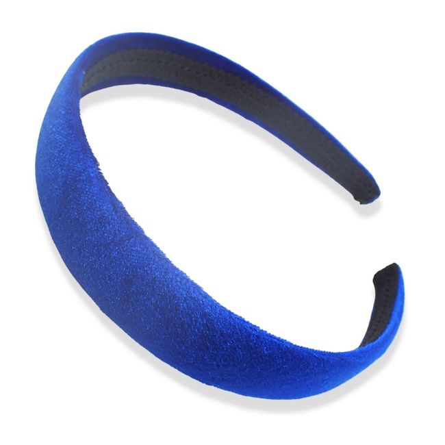 Topkids Accessories Velvet Padded Alice Headband Hairband Hair Band Head Band Women Girls 90s 80s 70s 60s Wedding Hen Party Bridal Festival Adult Wonderland Thick Wide Hard (2.5cm Royal Blue)