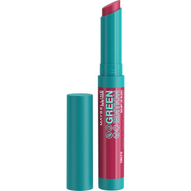 Maybelline New York Pflegender Lippenstift mit glänzendem Finish, Vegane Formel mit natürlichen Inhaltsstoffen, Green Edition Balmy Lip Blush, Nr. 001 Midnight, 1 Stück