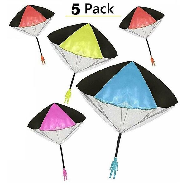 5Pack Tangle Free Throwing Toy Parachute Man with Large Parachutes!