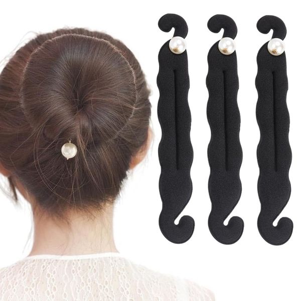 NTRUXZP 3 Stück Haar Flechtwerkzeug, Original Dutt Hair Bun Maker Hilfe für lange und kurze Haare geeignet, Schwamm Clip Haarstyling Donut Haar Twist Kranz, Haar Zubehör Styling Set