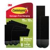 Command PH209BLK-16NA PH203-18NA Hanging Strips, Black, Medium & Large