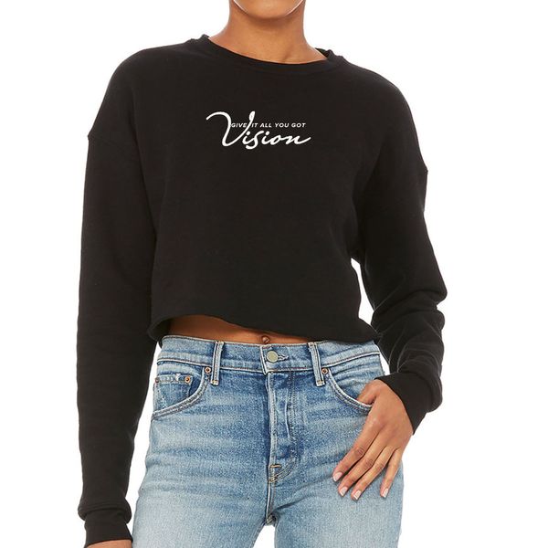 Womens Cropped Graphic Sweatshirt Vision - Give it All you Got - S