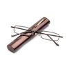 KoKoBin Metal frame Reading Glasses Portable Spring Hinge Reading Unisex reader with glasses case(Brown，+3.5