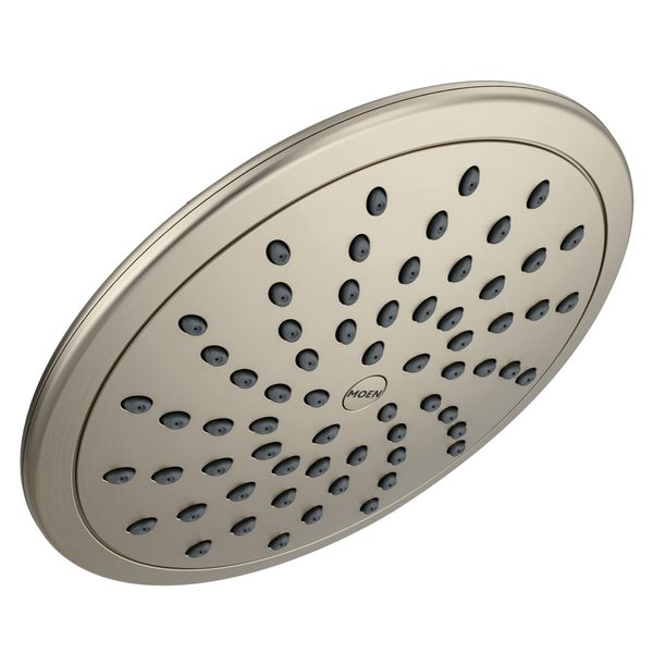 Moen 8-Inch Fixed Single Function Brushed Nickel Round Rain Shower Head, 6345BN , 2.5 GPM