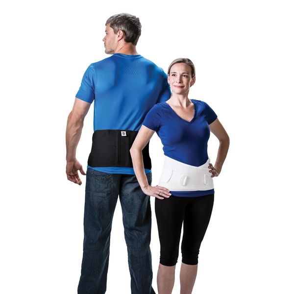 Core Products Corfit LS Lumbar Support Adjustable Back Brace for Pain Relief, Men/Women - White, Medium/Large