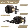 4 Sets-Front Door Entry Lever and Single Cylinder Deadbolts Combination Set, Key