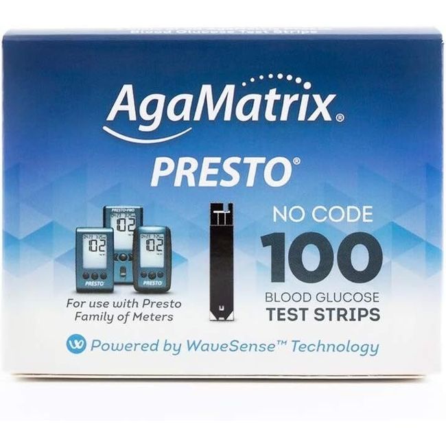 Tiras Reactivas Agamatrix Presto, 100 Unidades (Paquete De 1)