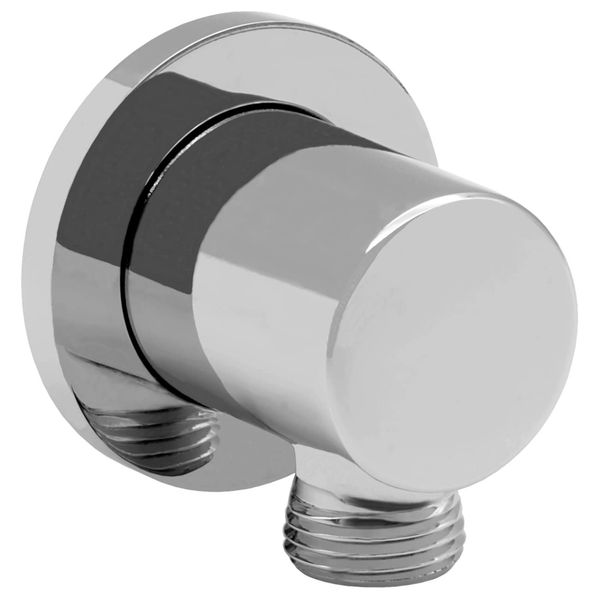 Daloual - 1 x Design Wall Connection Elbow with Rosette Chrome-Plated Brass Connector for Shower Hose Shower Bathroom