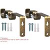 Double Curtain Rod Brackets (Brown, 3 Pack)