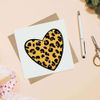 'Leopard Print Heart' Blank Greeting Card (GC00033506)