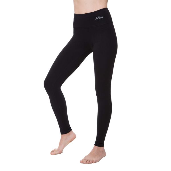 Nirlon Womens Leggings High Waisted Workout Leggings for Women Tummy Control (M, Black)