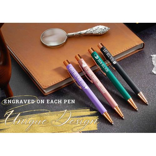 InnoBeta Realtor Gifts for Women, Funny Gifts for Real Estate Agent, Ballpoint Pen Set of 4, Gift Ideas for Women on Birthday, Christmas, Appreciation