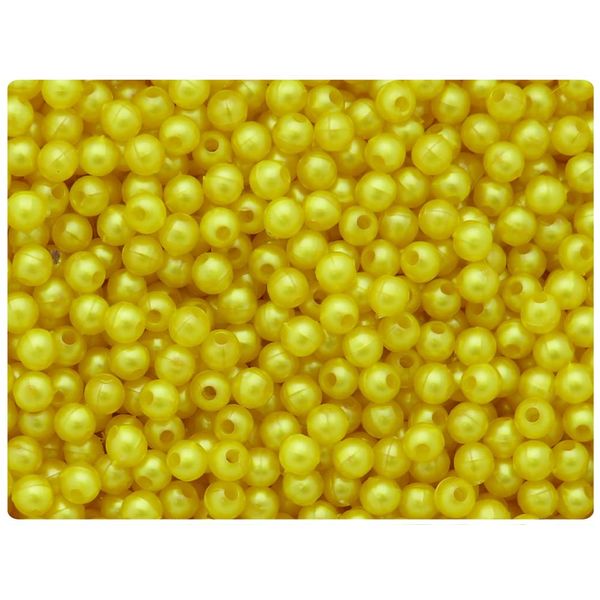 BeadTin Yellow Pearl 5mm Round Plastic Beads (700pcs)