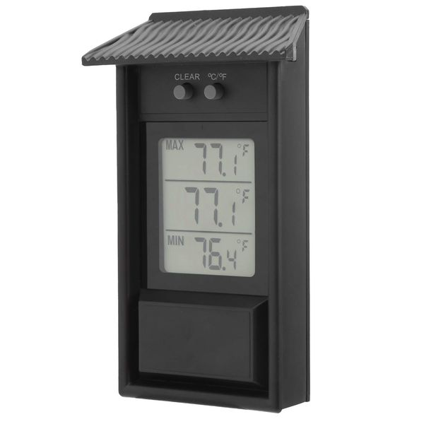 Termometro Digitale con Minima e Massima, Impermeabile Esterno Indicatore di Temperatura -20~50 ℃ Supporto ℃ / ℉ Display Dell'unità di Temperatura per la Serra del Giardino di Casa