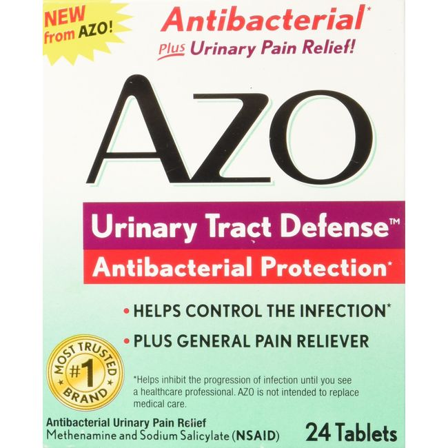 AZO Urinary Tract Defense Antibacterial Protection 24 Tablets (Pack of 2)