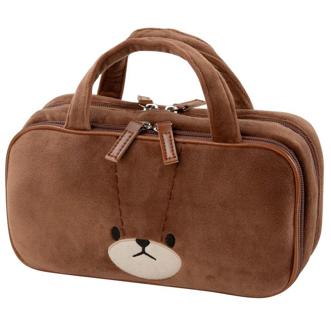 Misasa Bear School W Zipper Bag No.1793 Brown