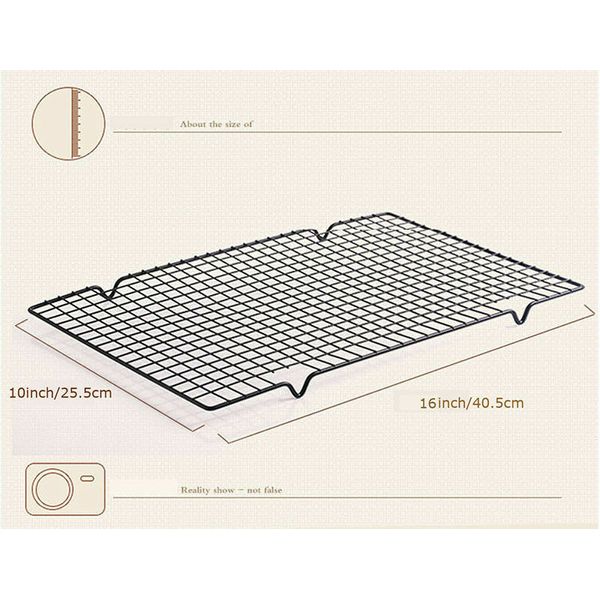 Nonstick Wire Cookie Baking Cooling Rack BBQ Frying Bread 2pc 10" X16" Home