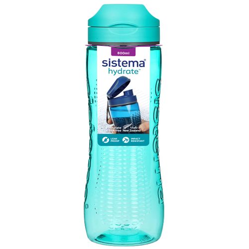 Sistema Hydrate Tritan Active Sports Water Bottle 800 Ml Leakproof Water Bottle Bpa-Free Recyclable With Terracycle Assorted Colours