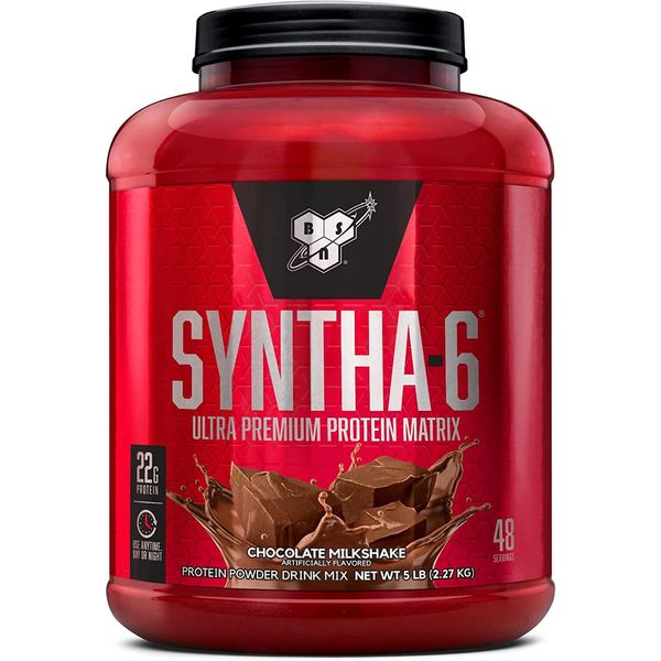 BSN SYNTHA-6 Whey Protein Powder Chocolate Protein Powder, 48 Servings, Chocolate Milkshake, 48 Servings