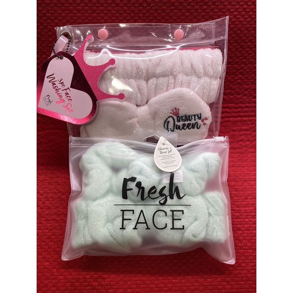 Trubeauty Fresh Face Spa Set of 3: Head-wrap and Wristbands *NWT ~ Lot of 2