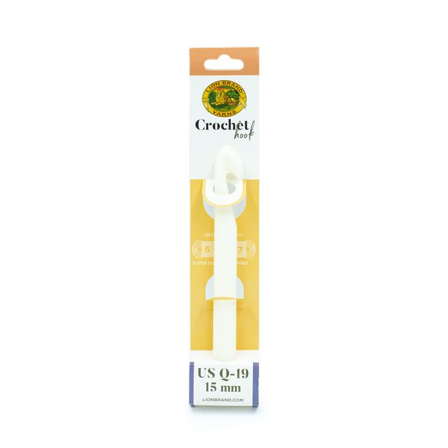 Lion Brand Yarn 400-5-1907 Crochet Hook, Size Q-19, 15mm , White