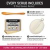 pureSCRUBS Premium Organic Body Scrub Set - INCLUDES spoon, loofah & soap - Large 16oz COCONUT BODY SCRUB Dead Sea Salt Infused Organic Essential Oils & Nutrients