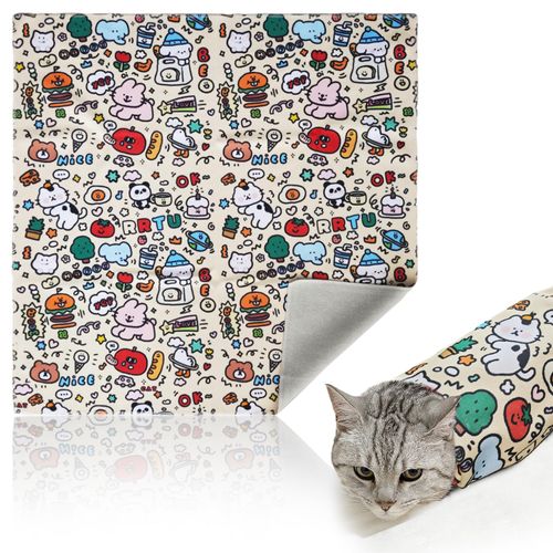 YOIYINI 27.6" Cat Grooming Wrap,Cat Holder for Cutting Nails,Cats Restraint for Nail Clipping,Cats Swaddle Wrap,Anti-Escape Calming Wraps,Anti-Scratch Multifunctional Pet Tool