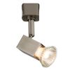 240V GU10 Track Spotlight Brushed Chrome Adjustable Single Circuit Multi Directional Down Light Shop Office Kitchen Display Lighting LED