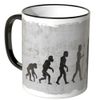 JUNIWORDS Mug – Choice of Motif & Colour – "Evolution Golf" – Black
