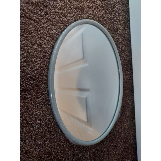 Oval Gray Mirror for Wall Decor 12x8 inch Vertical or Horizontal