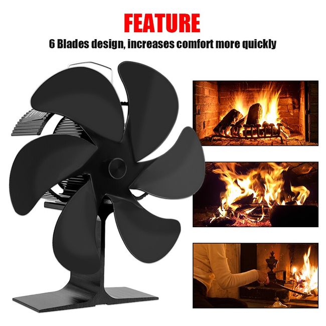 8 Blades Double Motors Fireplace Fan, Wood Stove Fan Silent Cycle Heating  Thermal Conductivity Fan For Log Burner