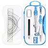 Geometry Set, 10pcs Maths Set,ZOMOAP School Maths Protractor Set with Shatterproof Storage Box,Includes Rulers,Protractor,Compass,Pencil Lead Refills,Pencil,Eraser.