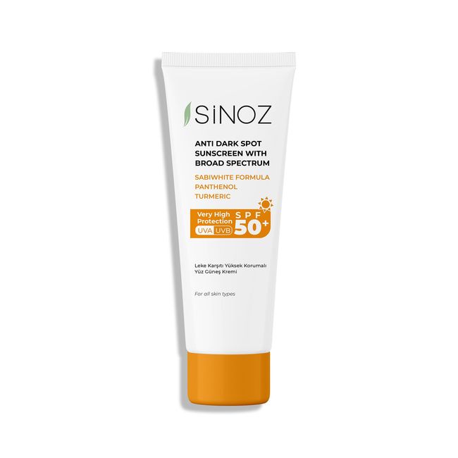 Sinoz Spf 50 Leke Karşıtı Yüksek Koruyucu Yüz Güneş Kremi 50 ml Normal Ve Kuru Ciltler İçin