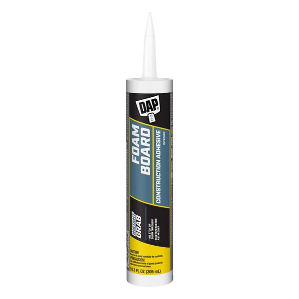 DAP Foamboard Construction Adhesive, White, 10.3 Oz (7079827519)