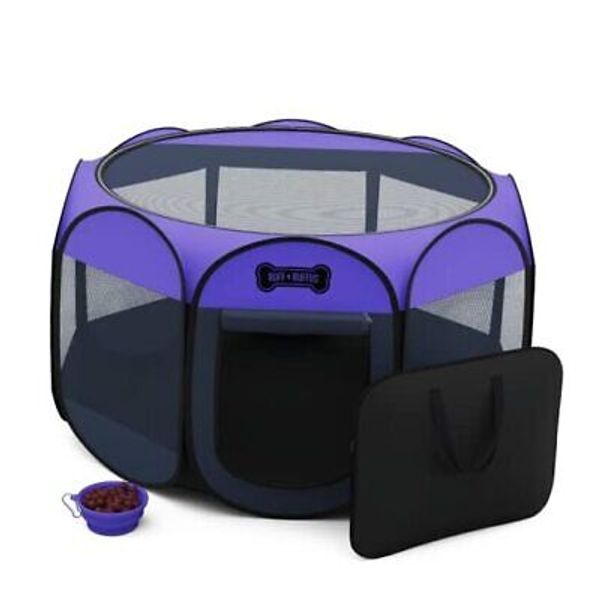 Portable Foldable Pet Playpen + Free Carrying Case + Free Medium (29"x29"x17")