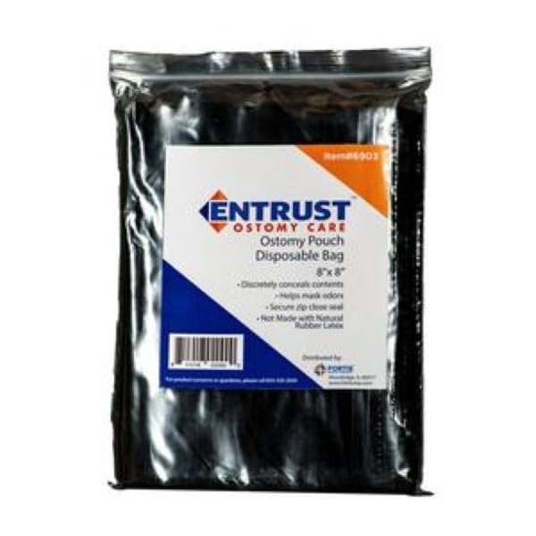 Ostomy pouch disposable bag 8"x8" by Fortis Entrust (60 bags in 1 pack)