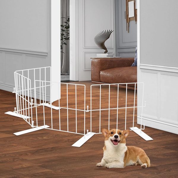 Short Dog Gate Pet Gates Puppy 17" Height Step over Fence Free Standing Indoor