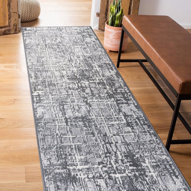 Rugshop Rugs for Kitchen Distressed Abstract Stain Resistant Soft Runner Rug 2x7