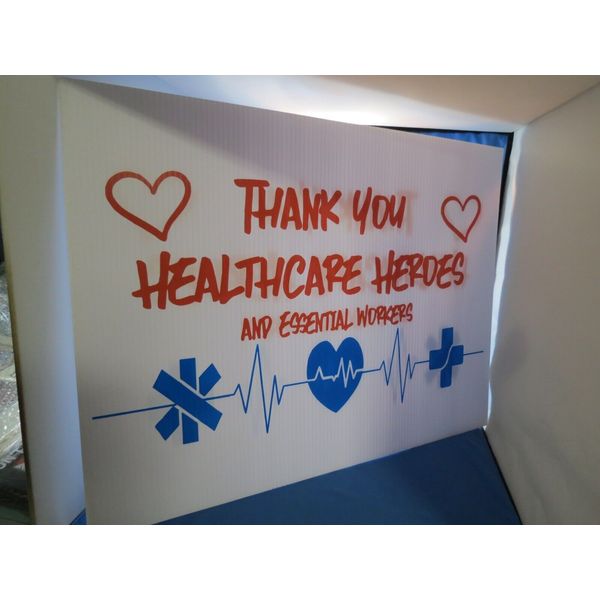 18x24 THANK YOU HEALTH CARE FIRST RESPONDERS NURSES ESSENTIAL WORKERS YARD SIGN