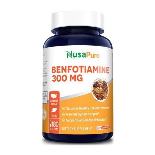Benfotiamine 300mg 180 Veggie Caps ( Non-GMO,Vegan & Gluten-Free) Supports Healthy Cellular Processes*