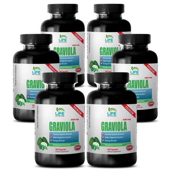 Soursop Fruit - GRAVIOLA (leaf powder) 650 mg Contains Natural  Antioxidants  6B