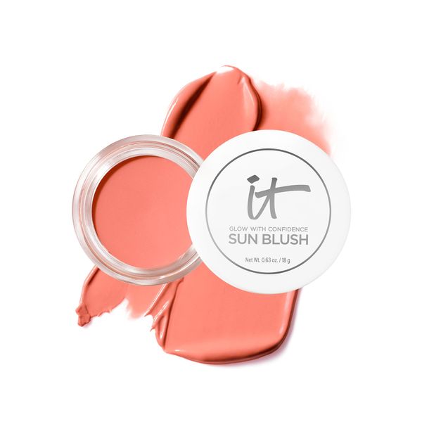 IT Cosmetics Glow with Confidence Sun Cream Blush, Sun Blossom-Blendable & Buildable Blush + Bronzer for a Pop of Sun-Blushed Color - 24HR Hydration with Hyaluronic Acid, Peptides & Vitamin E- 0.63 oz