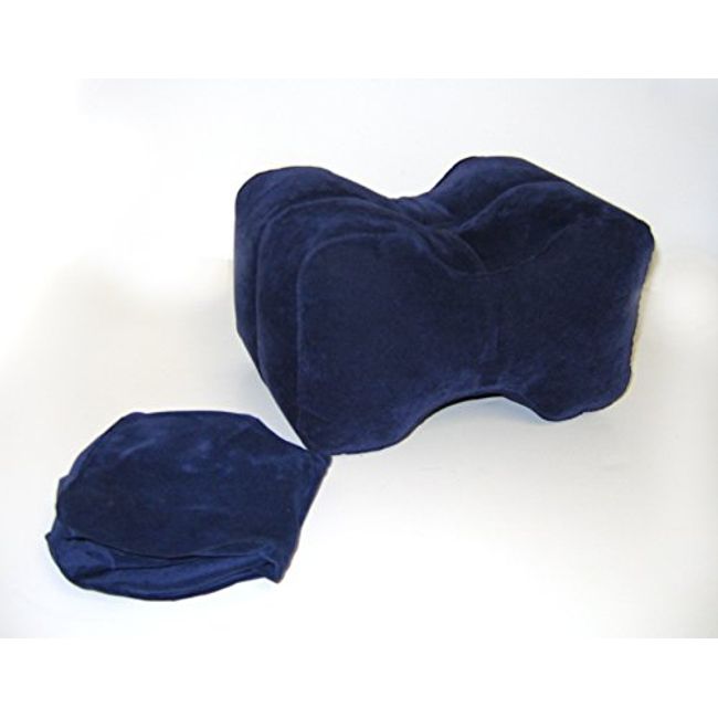 Contoured Inflatable Travel Pillow Fits Between Knees to Provide Support  for Lower Back, Hips, and