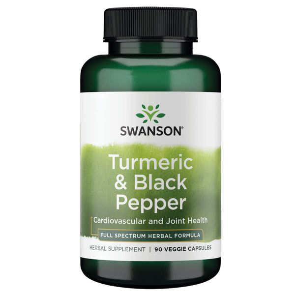 Swanson Premium- Turmeric '&' Black Pepper - Antioxidant, Digestion '&' Joint Support - 90 Veg Caps