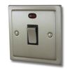 Satin Nickel 20 Amp DP Switch (Metal Switch/Black Insert) - TSN326