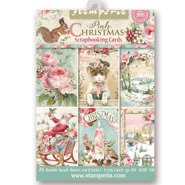 Stamperia Pink Christmas Scrapbooking Cards SBBPC08